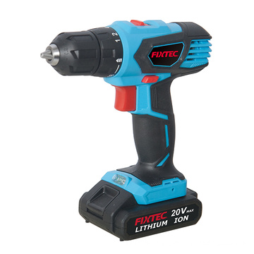 Fixtec 20V cordless impact drill with two battery